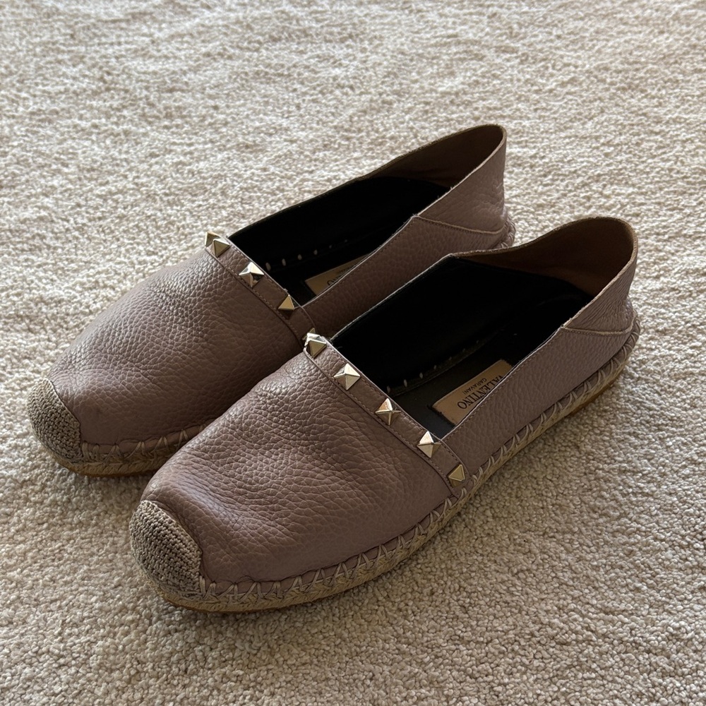 Valentino RockStud Espadrilles - (Reads Neutral Pink/Light Brown)